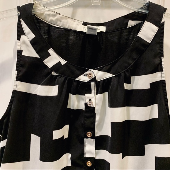 Kenneth Cole Reaction Black & White Sleeveless Top S - Picture 2 of 11